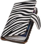 Wicked Narwal | Zebra bookstyle / book case/ wallet case Hoes voor Samsung Galaxy S5 mini G800F Wit
