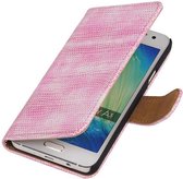 Wicked Narwal | Lizard bookstyle / book case/ wallet case Hoes voor Samsung Galaxy A3 (2016) A310F Roze