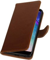 Wicked Narwal | Premium bookstyle / book case/ wallet case voor Samsung Samsung Galaxy A6 Plus 2018 Bruin