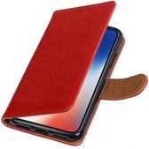 Wicked Narwal | Premium TPU PU Leder bookstyle / book case/ wallet case voor iPhone X Rood
