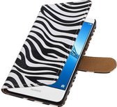 Wicked Narwal | Zebra bookstyle / book case/ wallet case Hoes voor Huawei Y7 / Y7 Prime Wit