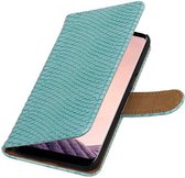 Wicked Narwal | Snake bookstyle / book case/ wallet case Hoesje voor Samsung Galaxy S8 Plus Turquoise