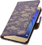 Wicked Narwal | Lace bookstyle / book case/ wallet case Hoes voor Huawei P8 Lite 2017 Blauw