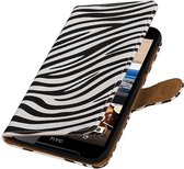 Wicked Narwal | Zebra bookstyle / book case/ wallet case Hoes voor HTC Desire 830 Wit