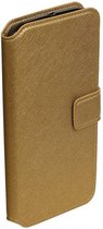 Wicked Narwal | Cross Pattern TPU bookstyle / book case/ wallet case voor Motorola Moto G4 Goud