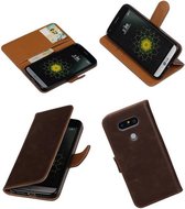 Wicked Narwal | Premium TPU PU Leder bookstyle / book case/ wallet case voor LG G5 Mocca