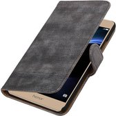 Wicked Narwal | Lizard bookstyle / book case/ wallet case Hoes voor Samsung Galaxy C7 Grijs