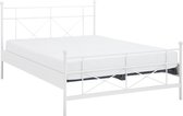 Beter Bed Bed Milano met lattenbodems en Silver Pocket deluxe Foam matras - 140 x 210 cm - wit