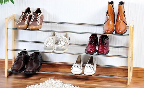 Porte armoire à chaussures Métal / chaussure extensible 22 x 61-118 x 46 cm  - stockage... | bol.com