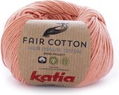 Katia Fair Cotton 28 - licht zalmoranje - 1 bol = 50 gr. = 155 m. - 100% biol. katoen
