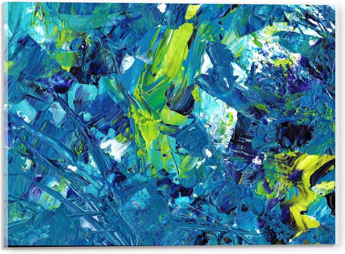 Acrylglas - Roze met Gele Plakkaat Verf - 90x60cm Foto op Acrylglas (Wanddecoratie op Acry