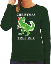 Christmas tree rex Kerstsweater / foute Kersttrui groen voor dames - Kerstkleding / Christmas outfit 2XL