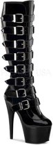 EU 36 = US 6 | ADORE-2043 | 7 Heel, 2 3/4 PF Knee Boot with Buckles, Side Zip