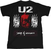 U2 Heren Tshirt -L- Songs Of Innocence Red Shade Zwart