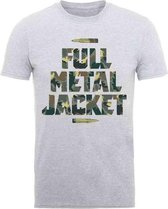 Full Metal Jacket Heren Tshirt -M- Camo Bullets Grijs