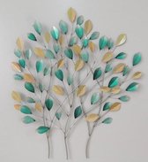 wanddecoratie - metaal schilderij - kleurrijke boom - 88x102
