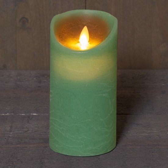2x bougies LED vert jade / bougies piliers 10 cm - Bougies de Luxe sur ...