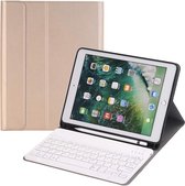 iPad 10.2 inch 2019 / 2020 / 2021 Bluetooth Toetsenbord Hoes - Keyboard Case met Stylus Pen Houder - Goud