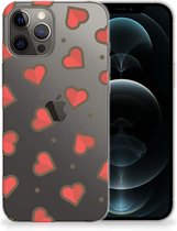 Silicone Hoesje iPhone 12 Pro Max Transparant Hoesje Super als Sinterklaas Cadeautje Hearts