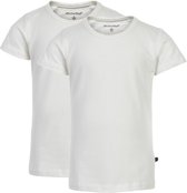 Minymo T-shirt Meisjes Katoen/elastaan Wit 2 Stuks Maat 116