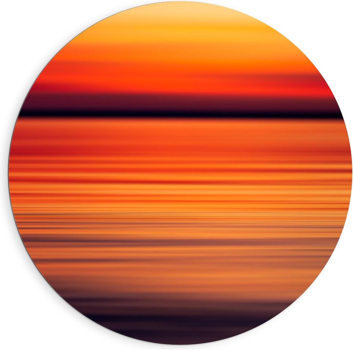 Dibond Wandcirkel - Zonsondergang - 90x90cm Foto op Aluminium Wandcirkel (met ophangsysteem)