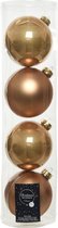 Decoris Kerstbal Glas Emaille-Mat Camel Bruin dia10cm