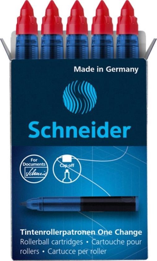 Schneider navulling rollerball - One Change - doosje a 5 stuks - rood - S-185402