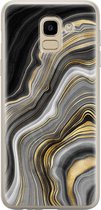 Samsung Galaxy J6 2018 hoesje siliconen - Marble agate - Soft Case Telefoonhoesje - Print / Illustratie - Goud