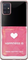 Samsung Galaxy A51 hoesje siliconen - Nagellak - Soft Case Telefoonhoesje - Print / Illustratie - Roze