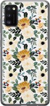 Leuke Telefoonhoesjes - Hoesje geschikt voor Samsung Galaxy A41 - Lovely flowers - Soft case - TPU - Bloemen - Geel
