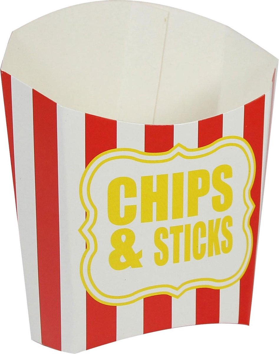 Goedkoopste Amscan Feestbakje Chips & Sticks Papier Rood/wit