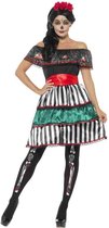 SMIFFYS - Dia de los Muertos Señora kostuum voor vrouwen - L - Volwassenen kostuums