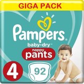 Pampers Luierbroekjes Baby Dry Nappy Pants Maat 4 (9-15kg) - 92 broekjes (4x23)