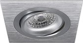 Spot Armatuur GU10 - Pragmi Borny Pro - Inbouw Vierkant - Mat Zilver - Aluminium - Kantelbaar - 92mm - BES LED