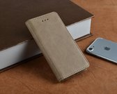 P.C.K. Hoesje/Boekhoesje/Bookcase/Book Crème met magneet sluiting geschikt voor Samsung Galaxy A51 MET Glasfolie