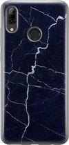 Huawei P Smart 2019 hoesje - Marmer Navy - Soft Case Telefoonhoesje - Marmer - Blauw