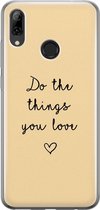 Huawei P Smart 2019 hoesje - Do the things you love - Soft Case Telefoonhoesje - Tekst - Geel