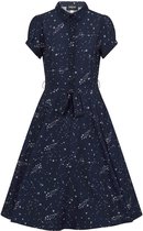 Collectif Mary Grace Zodiac Constellation 40's Swing Jurk Blauw