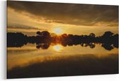 Schilderij - Zonsondergang bij het meer — 90x60 cm