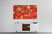 Schilderij - Close-up aardbeien — 100x70 cm
