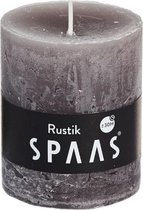 SPAAS - Rustieke geurloze Cilinderkaars hoogte 8cm, ± 30 uur - Taupe - Cilinderkaars