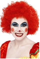 Smiffys - Crazy Clown Pruik - Rood
