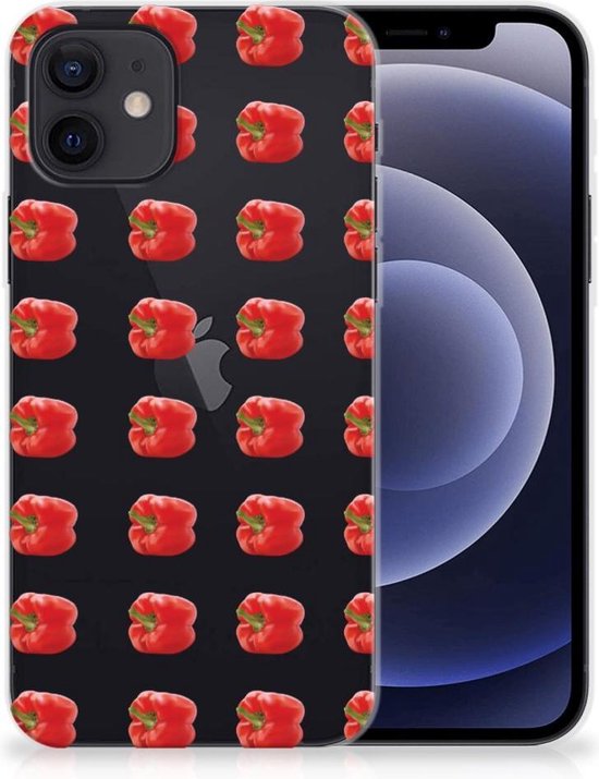 GSM Hoesje iPhone 12 | 12 Pro (6.1") Smartphonehoesje Transparant Paprika Red