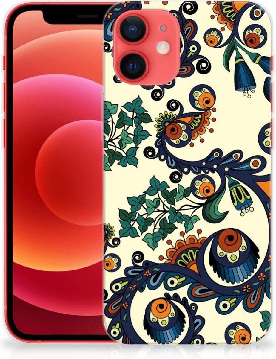 Siliconen Hoesje iPhone 12 Mini Barok Flower