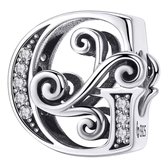 Tracelet - Zilveren bedels - Bedel sierletter G | Zilveren alfabet bedels | Ook geschikt voor Pandora | 925 Sterling Zilver - Pandora compatible - 925 Zilver Certificaat - In Leuke