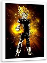 Foto in frame , Dragon Ball , 70x100cm , geel wit zwart ,wanddecoratie