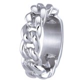 Lucardi Dames Ring gourmet - Ring - Cadeau - Staal - Zilverkleurig