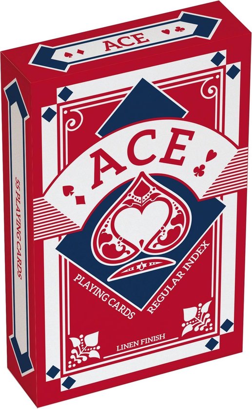 Thumbnail van een extra afbeelding van het spel Ace Speelkaarten Linnen Structuur 5,6 X 8,7 Cm Rood 55-delig