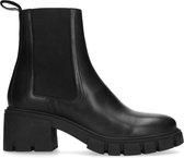 Manfield - Dames - Zwarte chelsea boots met blokhak - Maat 38
