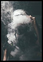 Punt. Poster - Smoke Vintage Fotografie - 100 X 70 Cm - Grijs